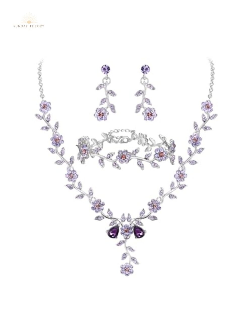Crystal Bridal Jewelry Set Wedding Prom Necklace Earrings Bracelet